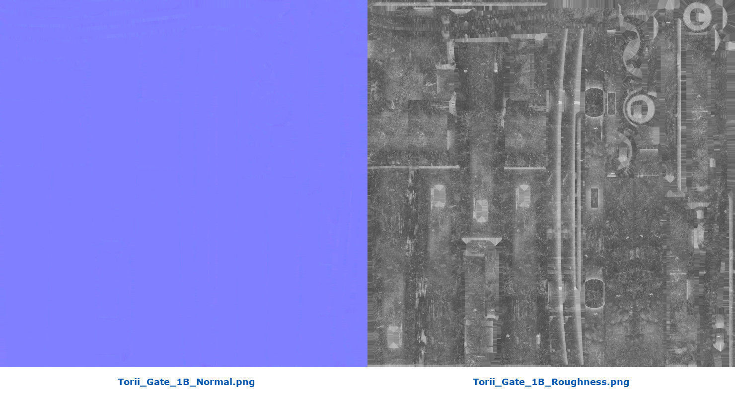 Torii Gate 1B Low-poly 3D model_8