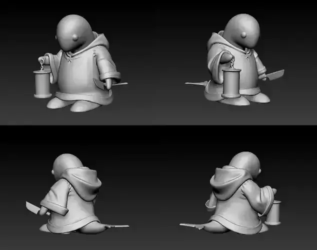 Tonberry 3D Print model character holding knife 3D print model