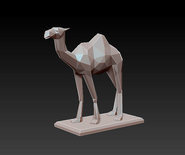 3d camel low poly printable model 3D print model