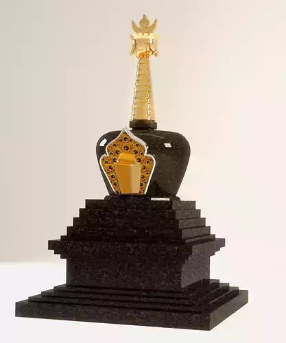 Tibetan Buddhist Stupa Low-poly 3D model