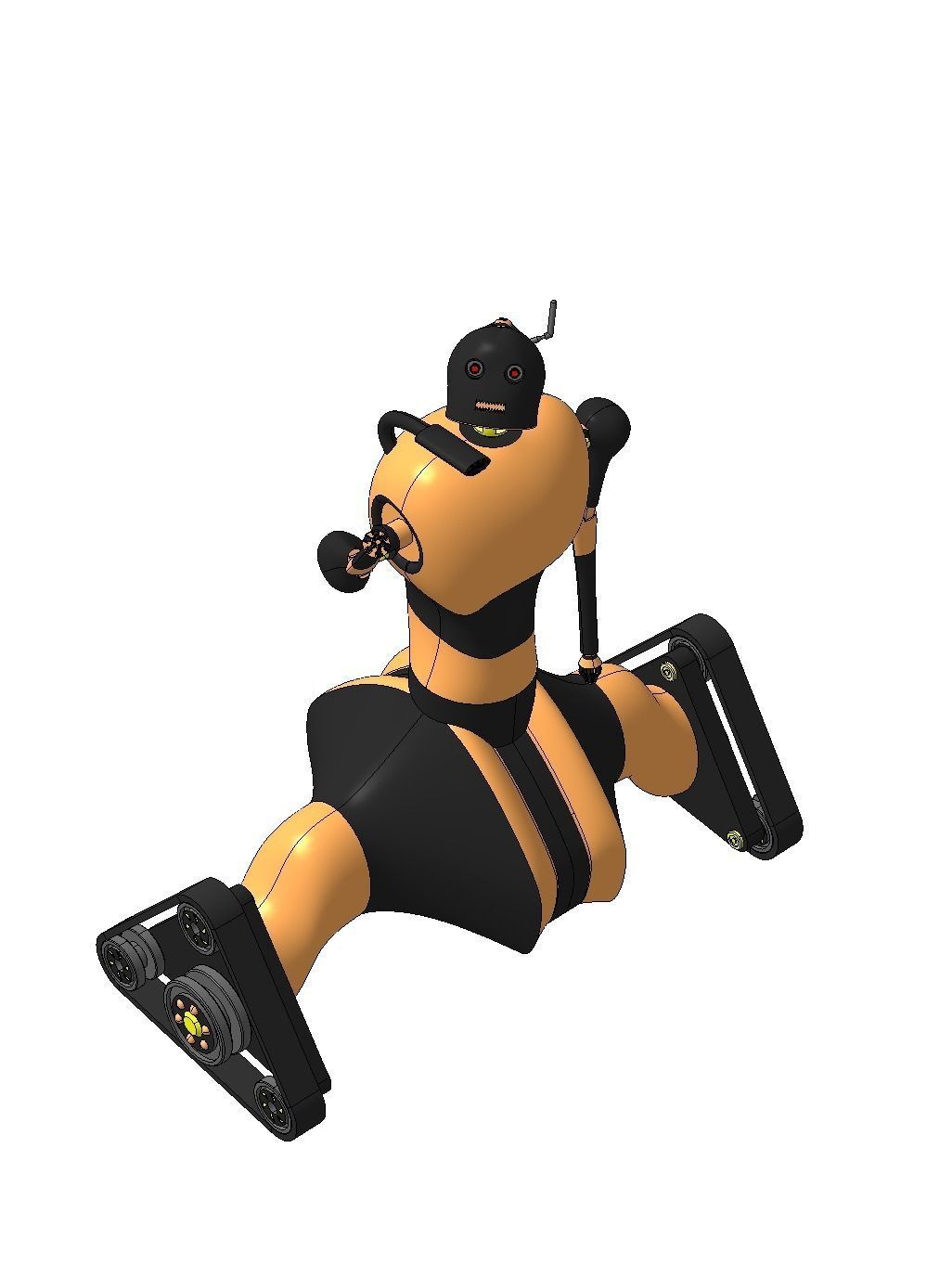 The multifunctional moveable robot Free 3D model_4