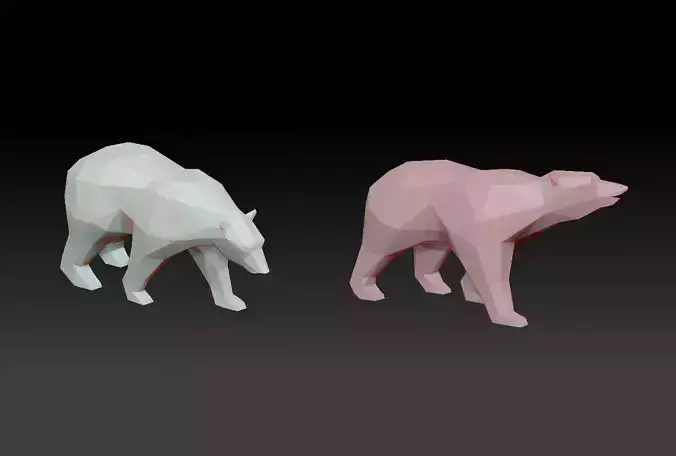 low poly Bear 3D print model package