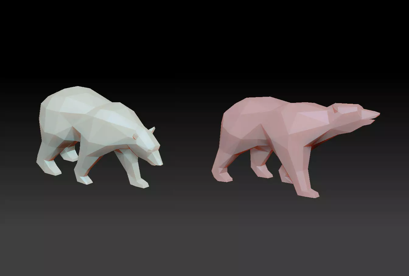 low poly Bear 3D print model package 3D print model_0