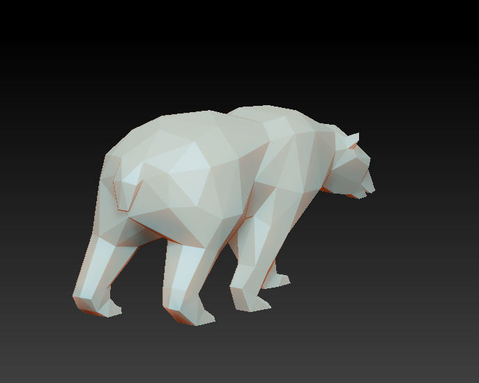 low poly Bear 3D print model package 3D print model_3
