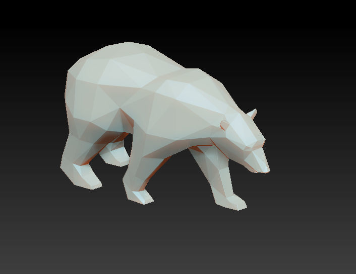 low poly Bear 3D print model package 3D print model_1