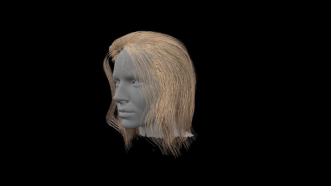 yellow hair Low-poly 3D model