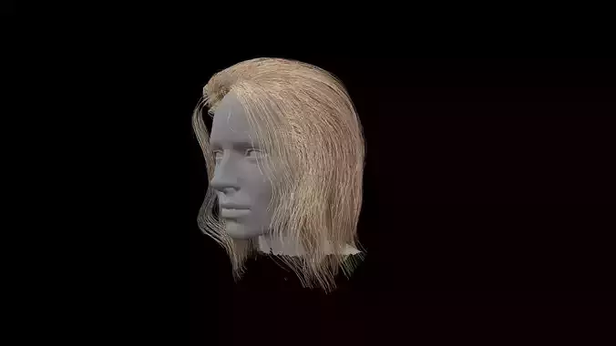 yellow hair Low-poly 3D model