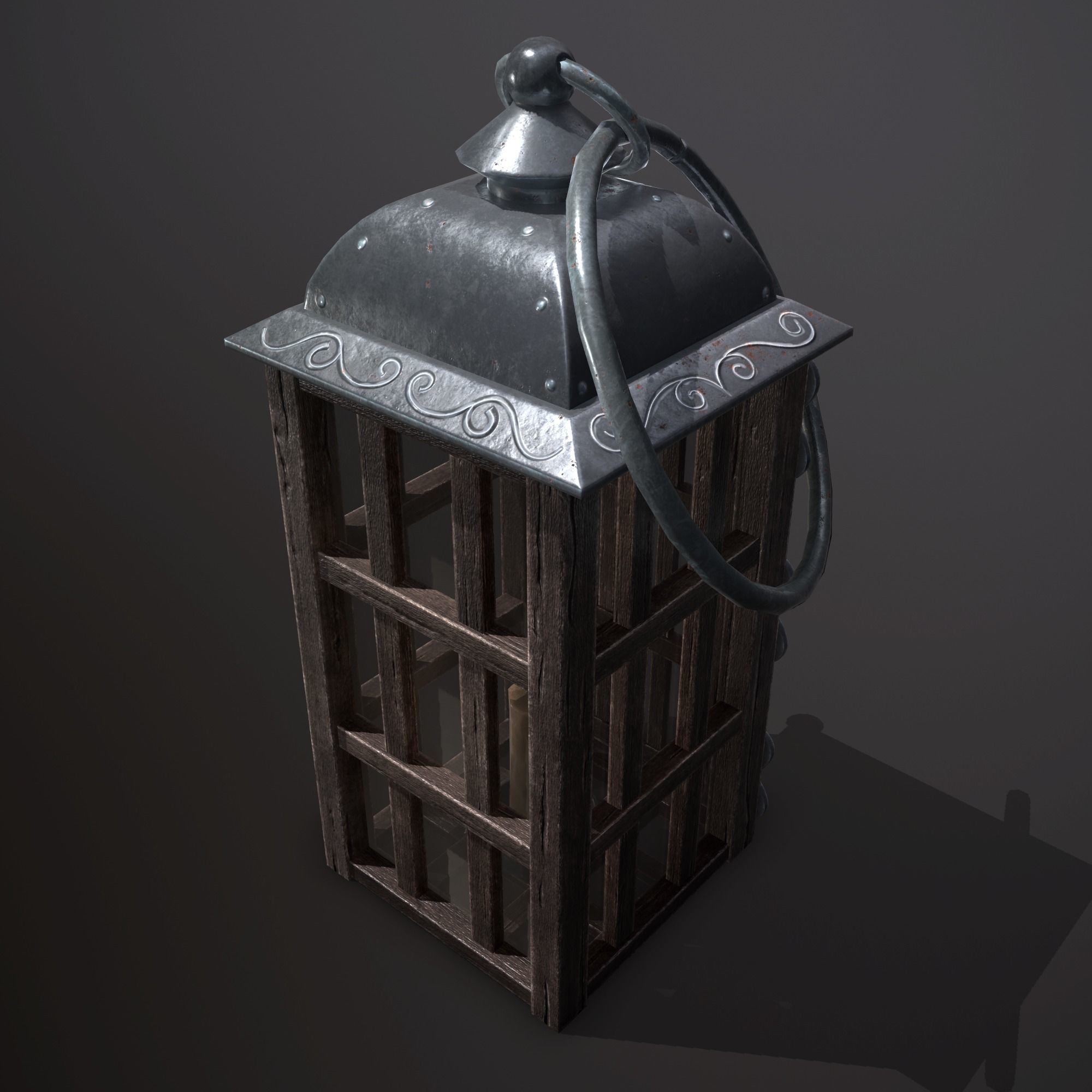 wooden lamp Low-poly 3D model_12