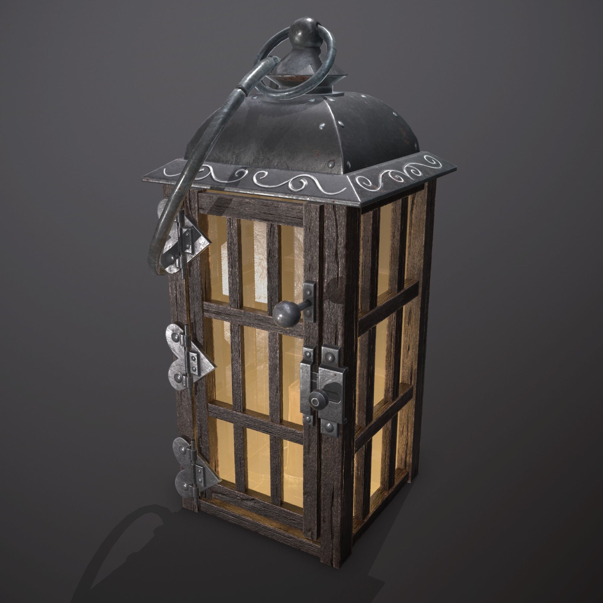 wooden lamp Low-poly 3D model_15
