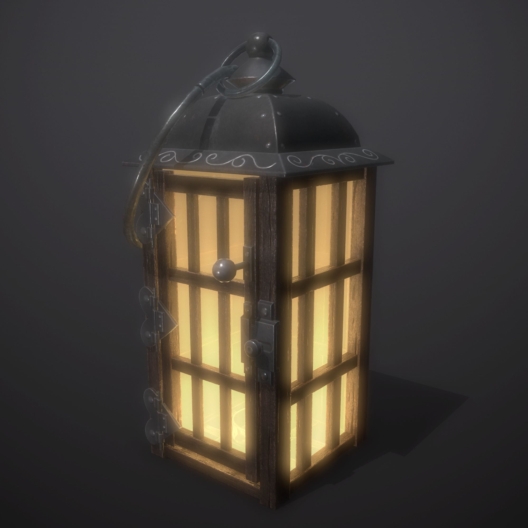 wooden lamp Low-poly 3D model_11