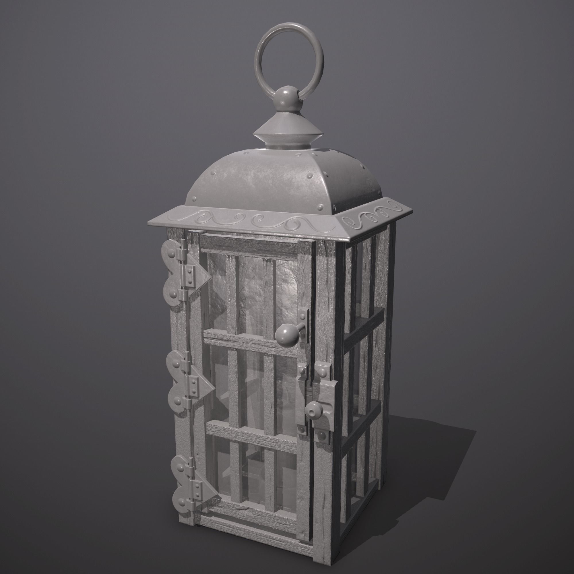 wooden lamp Low-poly 3D model_5