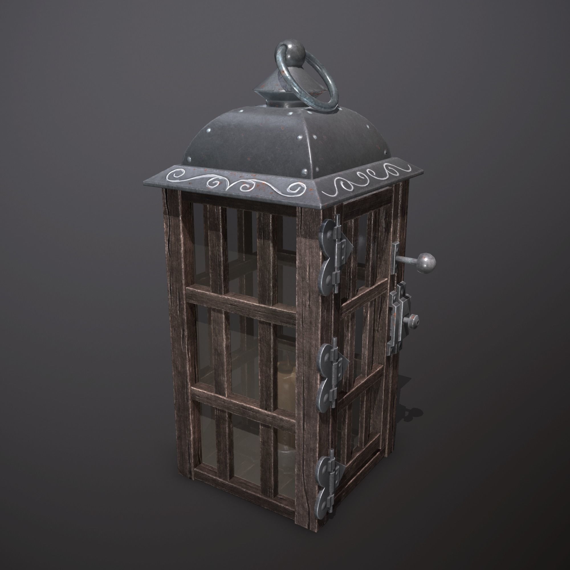 wooden lamp Low-poly 3D model_6