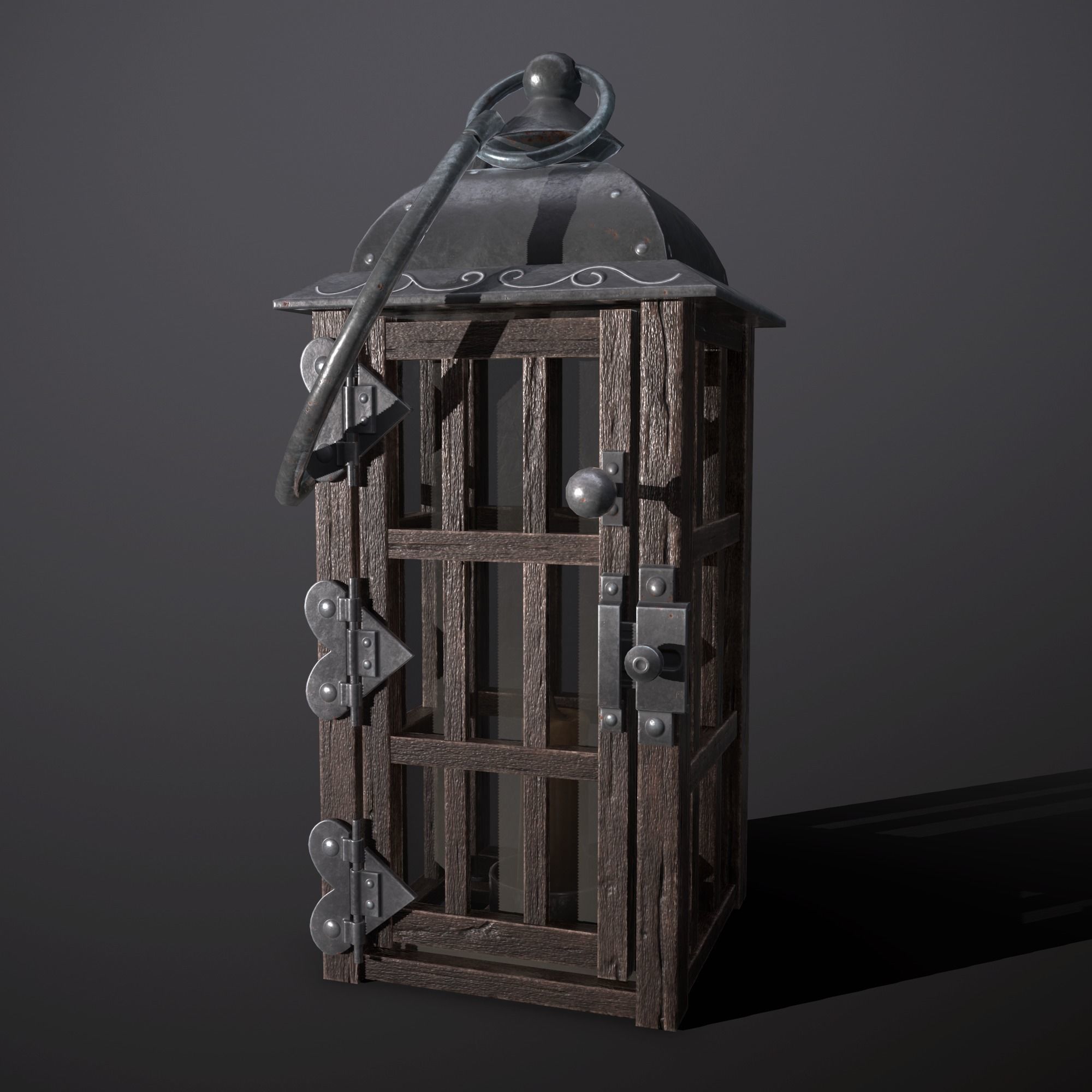 wooden lamp Low-poly 3D model_16