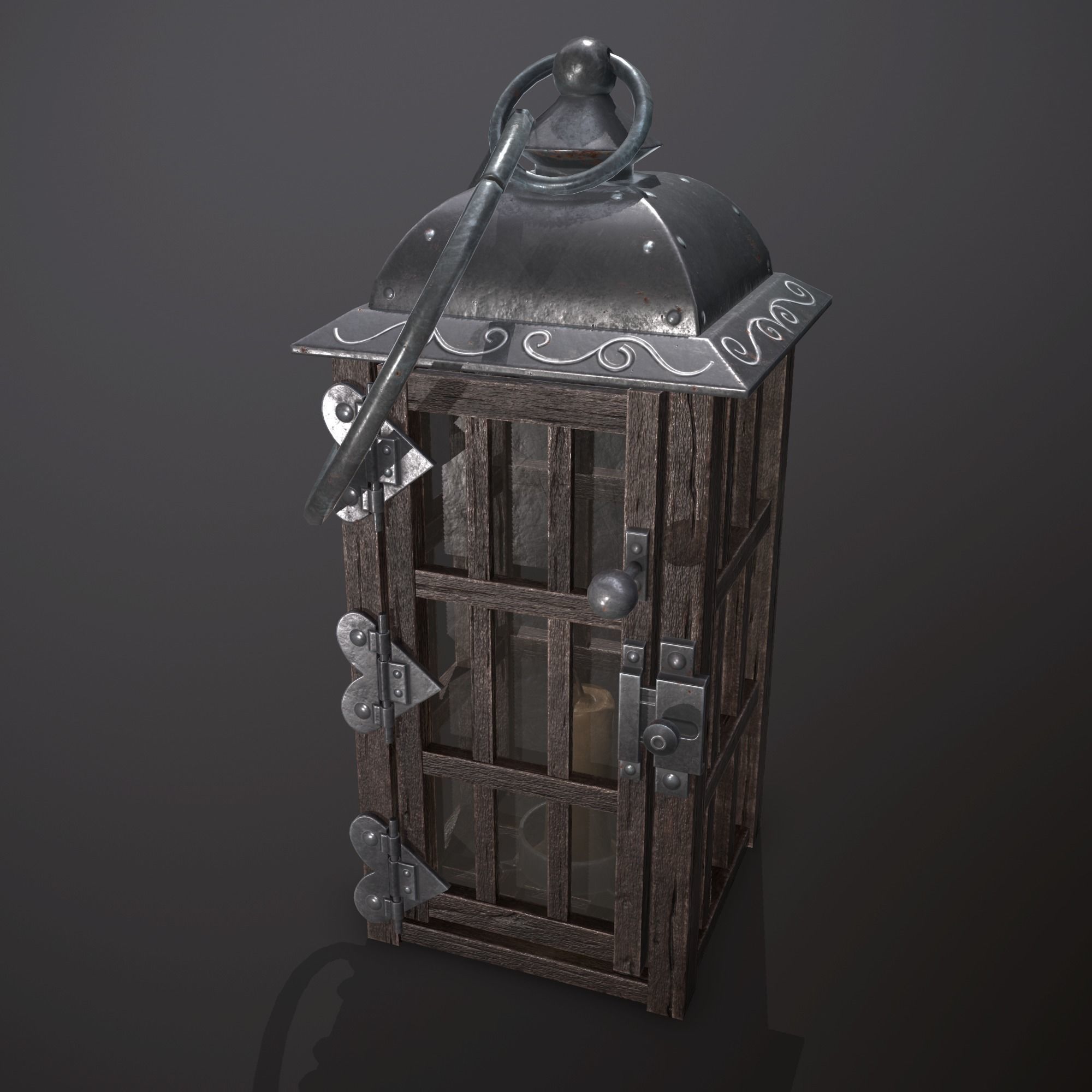 wooden lamp Low-poly 3D model_14