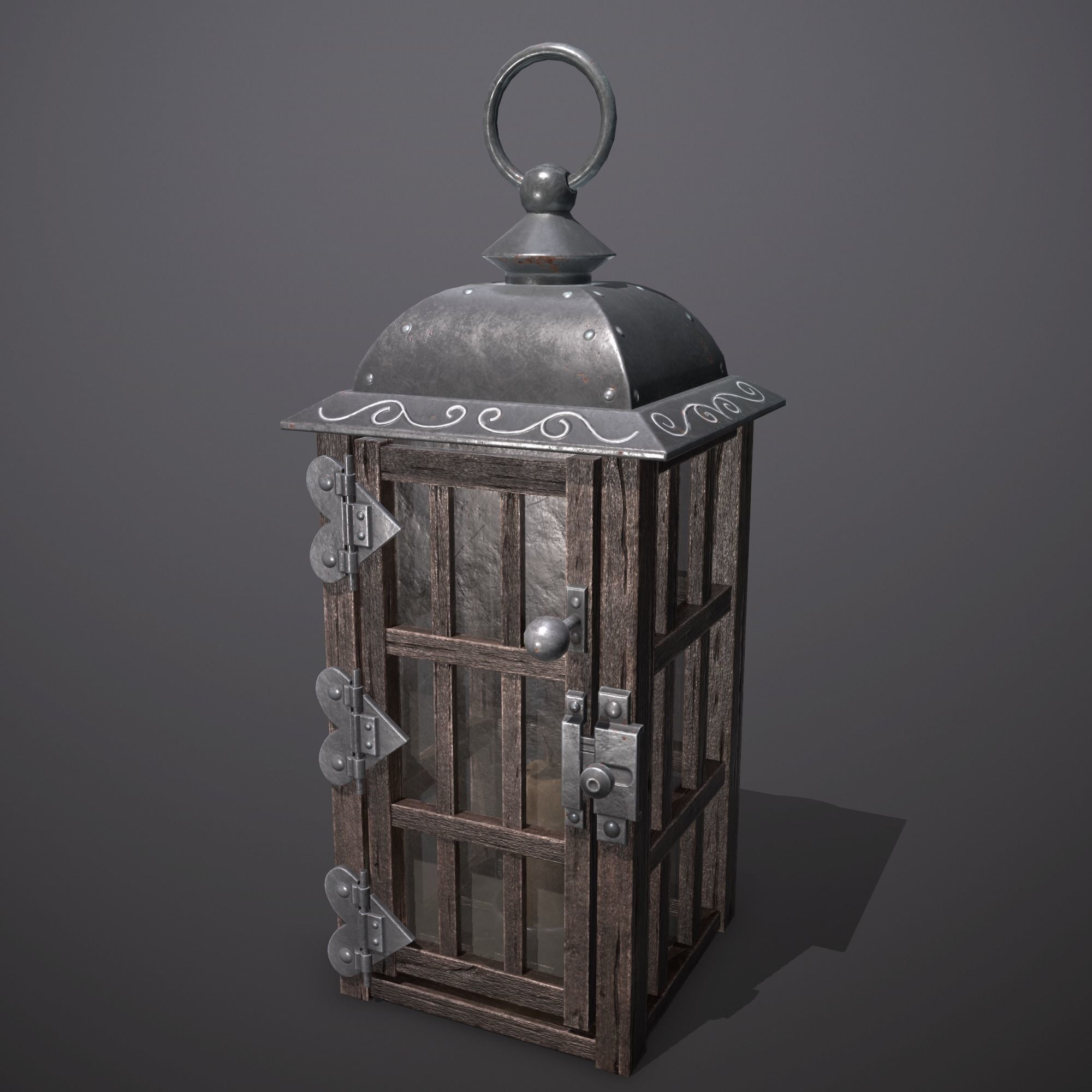 wooden lamp Low-poly 3D model_3