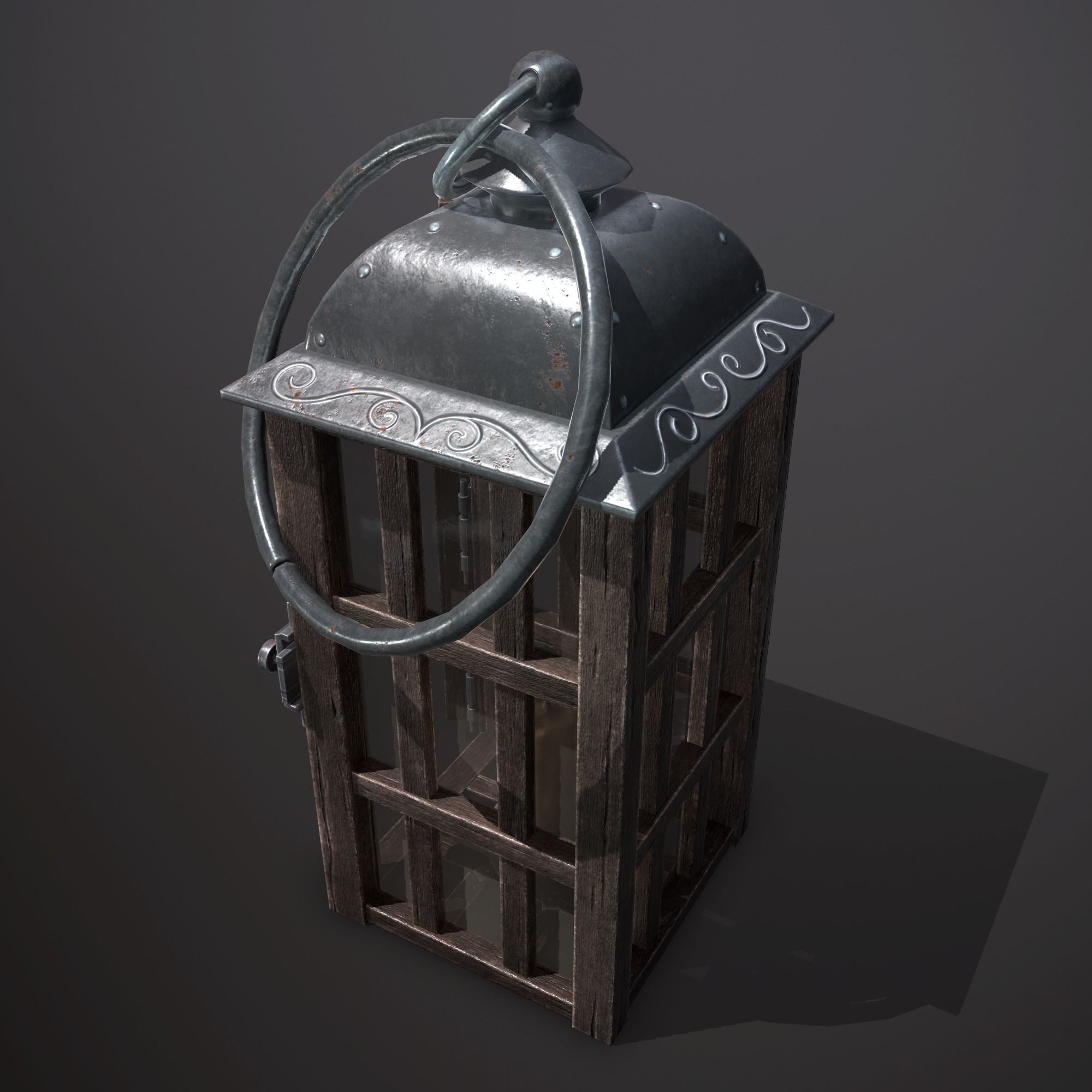 wooden lamp Low-poly 3D model_7