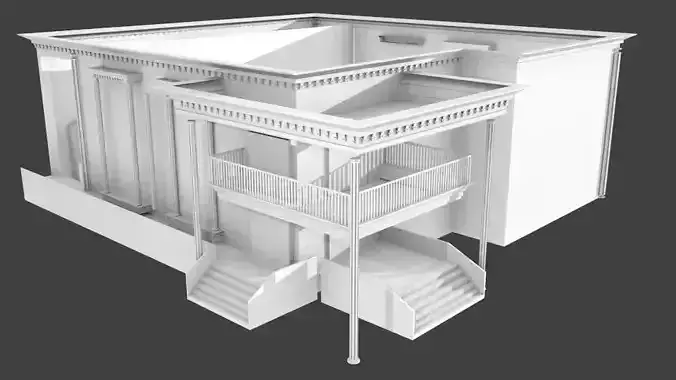 buglow house with balconies and stairs