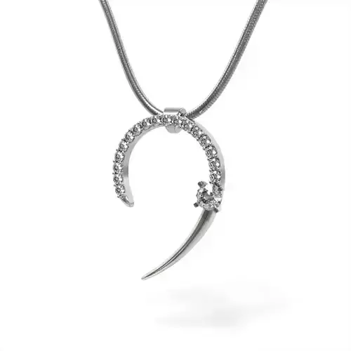 Pendant with diamonds on silver chain