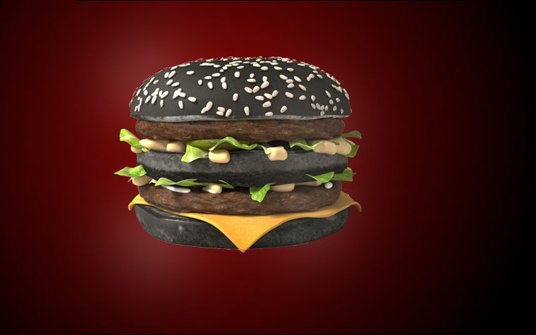 Black burgers collection 3D model 3D model_3