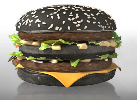 Black burgers collection 3D model 3D model_4