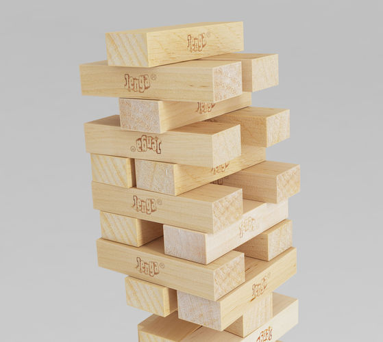 Jenga Game 3d model Low-poly 3D model