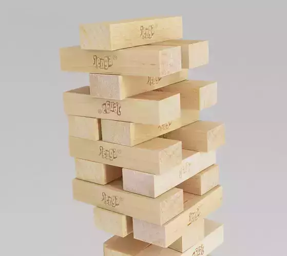 Jenga Game 3d model Low-poly 3D model