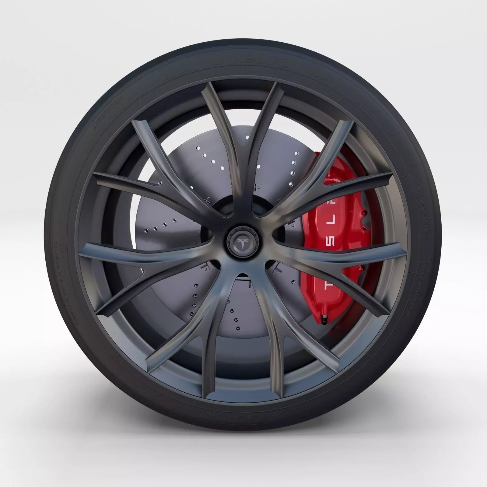 Full Tesla Roadster Wheel 3D model