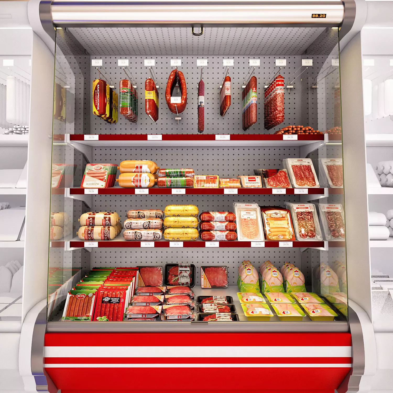 Refrigerated showcase Fortune meat 3D model_0
