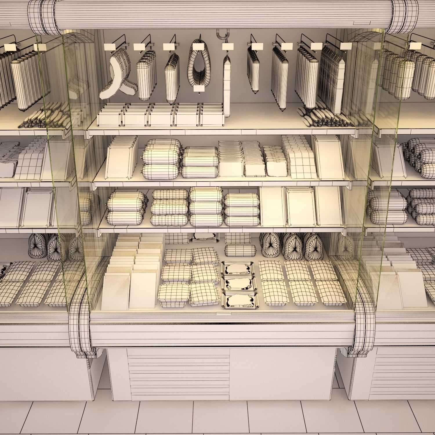 Refrigerated showcase Fortune meat 3D model_1