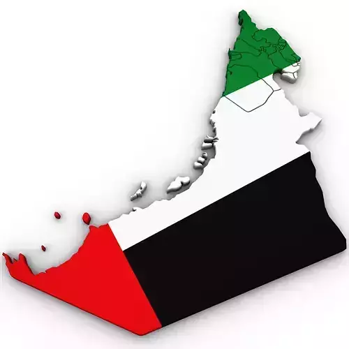 3D Political Map of United Arab Emirates UAE