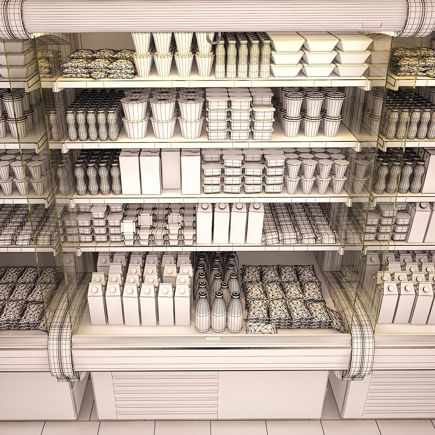 Refrigerated showcase Fortune milk 3D model_1