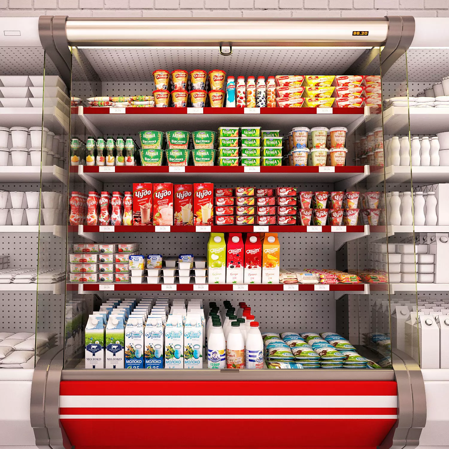 Refrigerated showcase Fortune milk 3D model_0