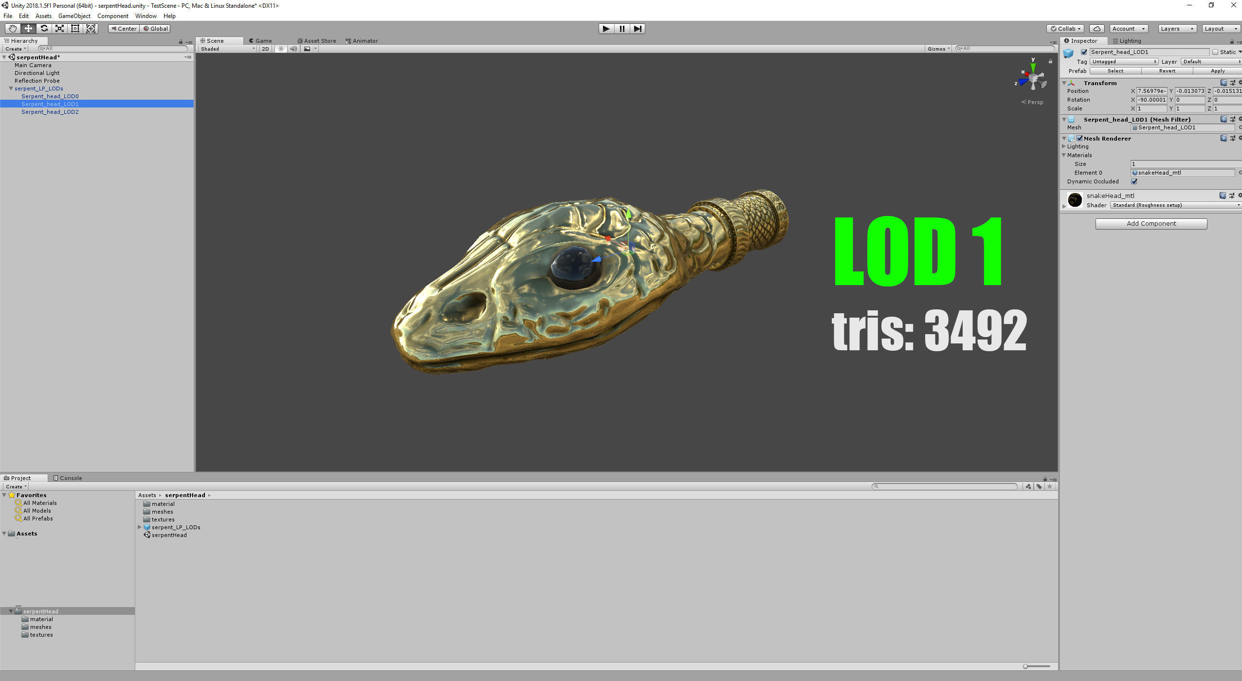 Snake head ornament - LODs and PBR - GameReady Low-poly 3D model_14