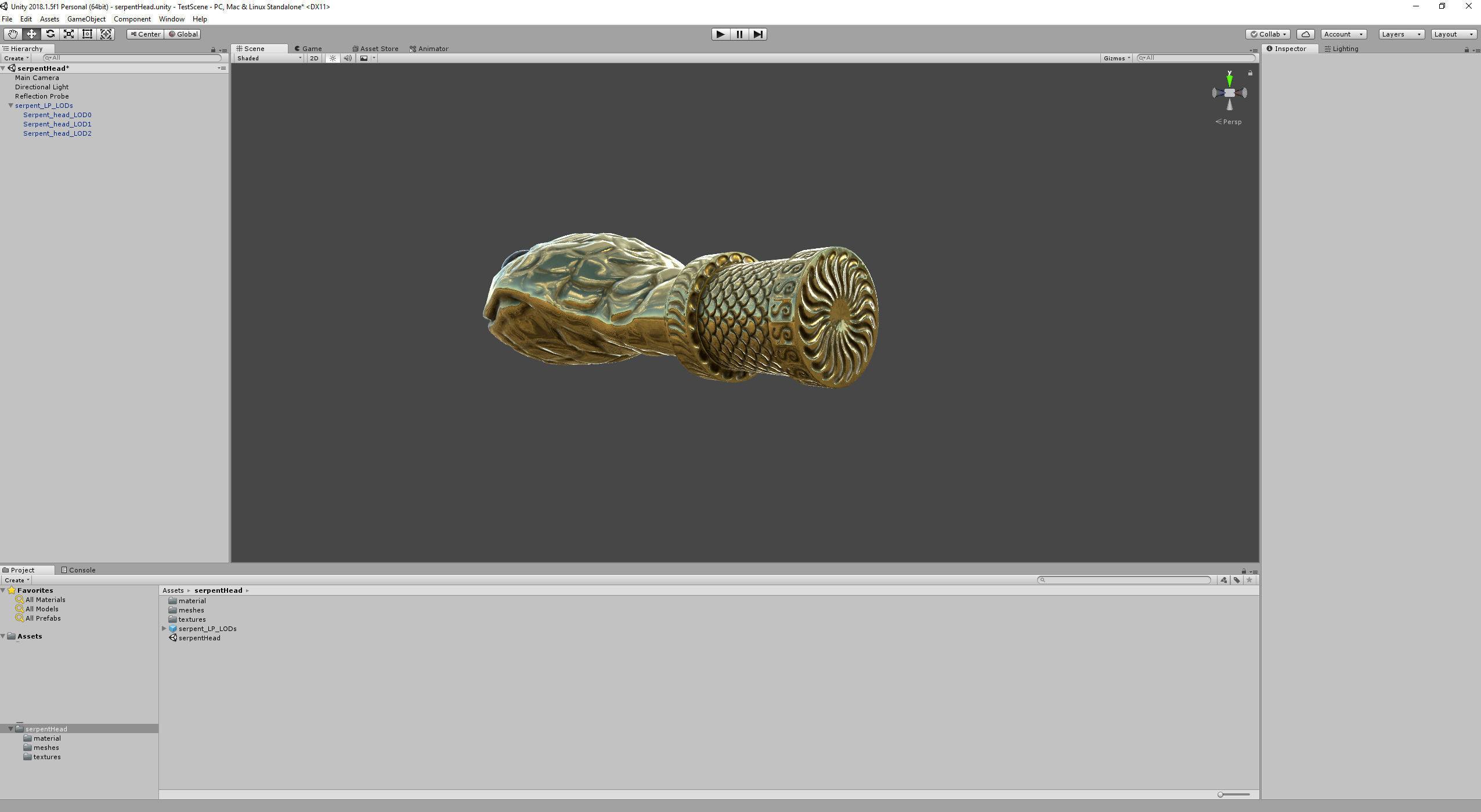 Snake head ornament - LODs and PBR - GameReady Low-poly 3D model_8