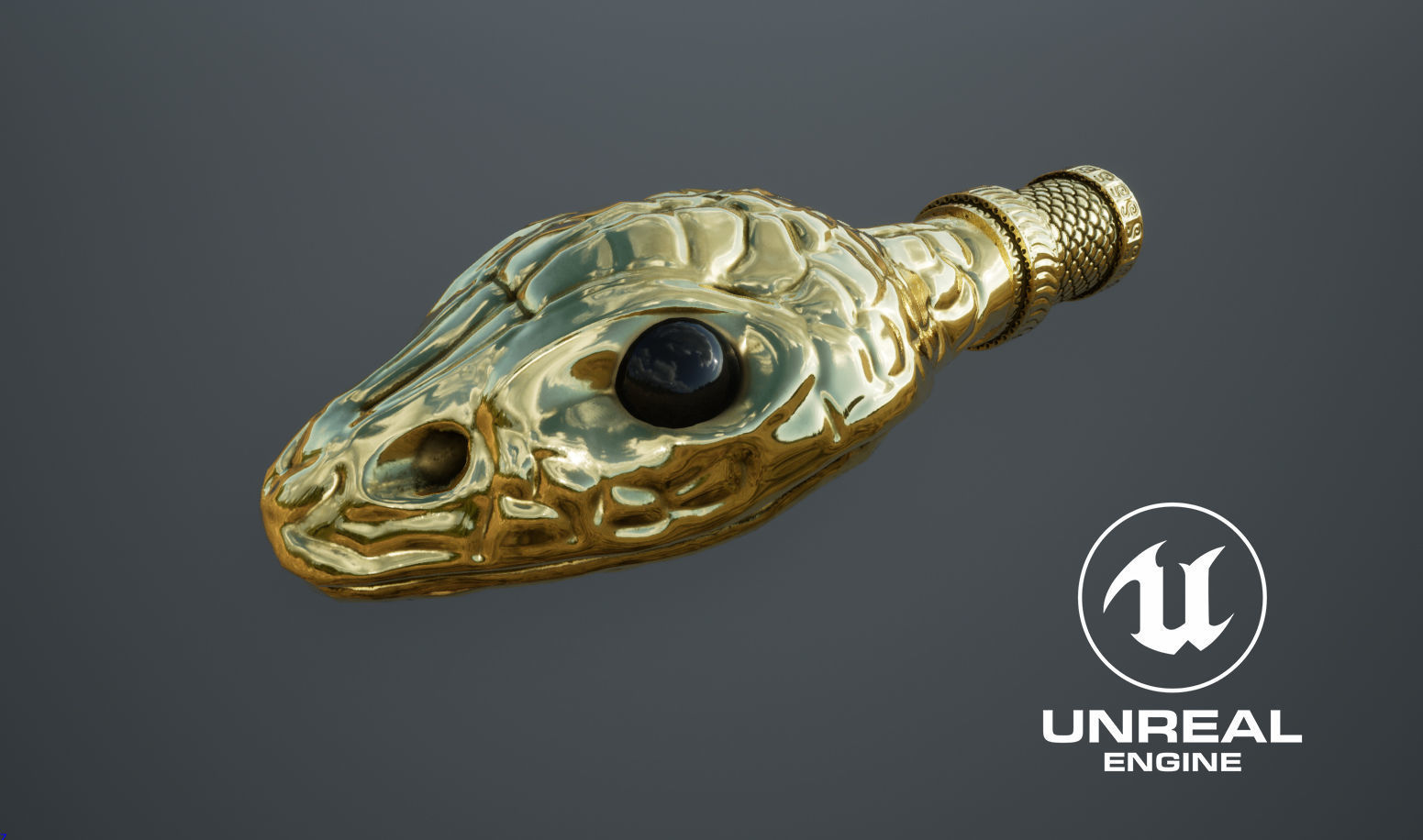 Snake head ornament - LODs and PBR - GameReady Low-poly 3D model_4