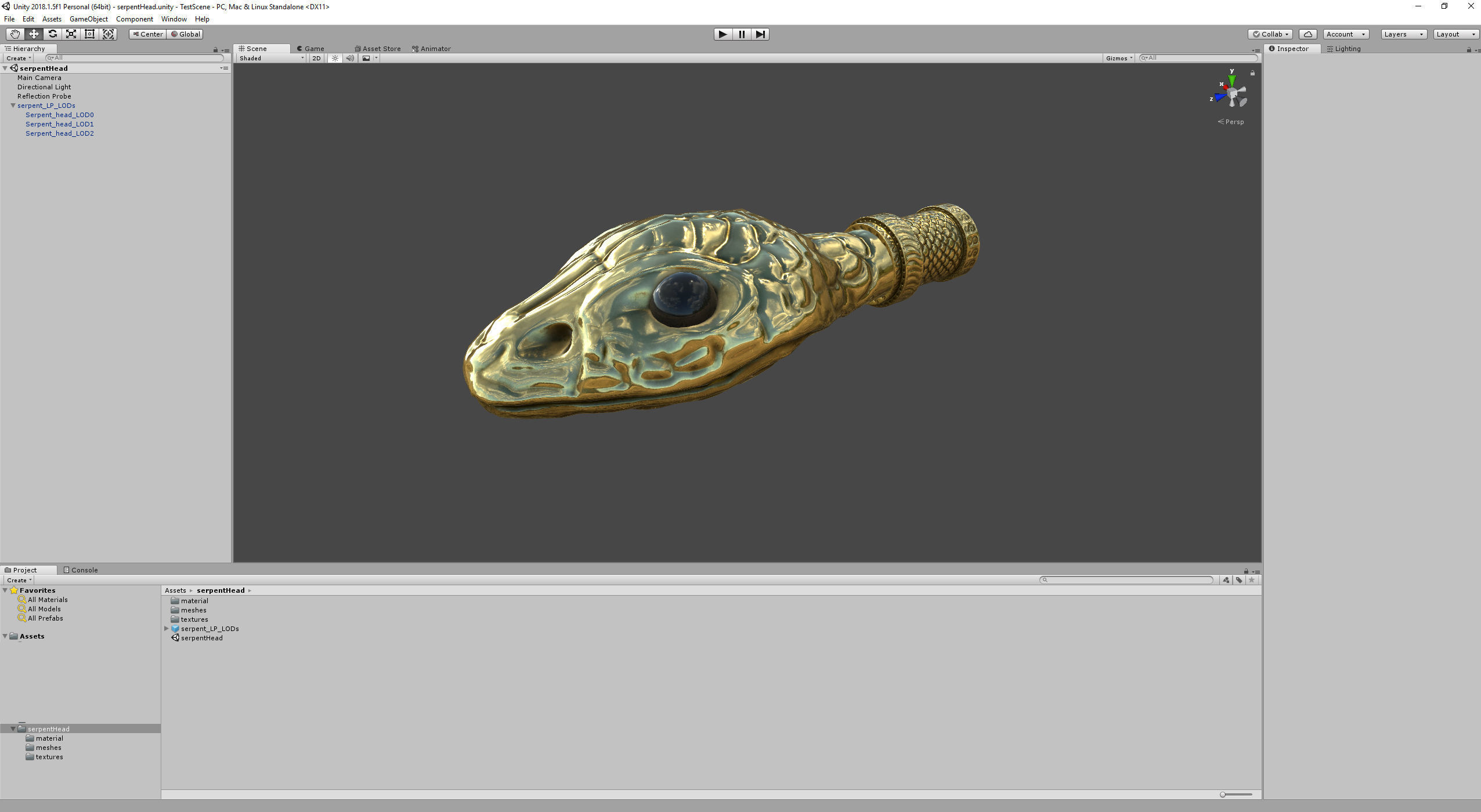 Snake head ornament - LODs and PBR - GameReady Low-poly 3D model_7