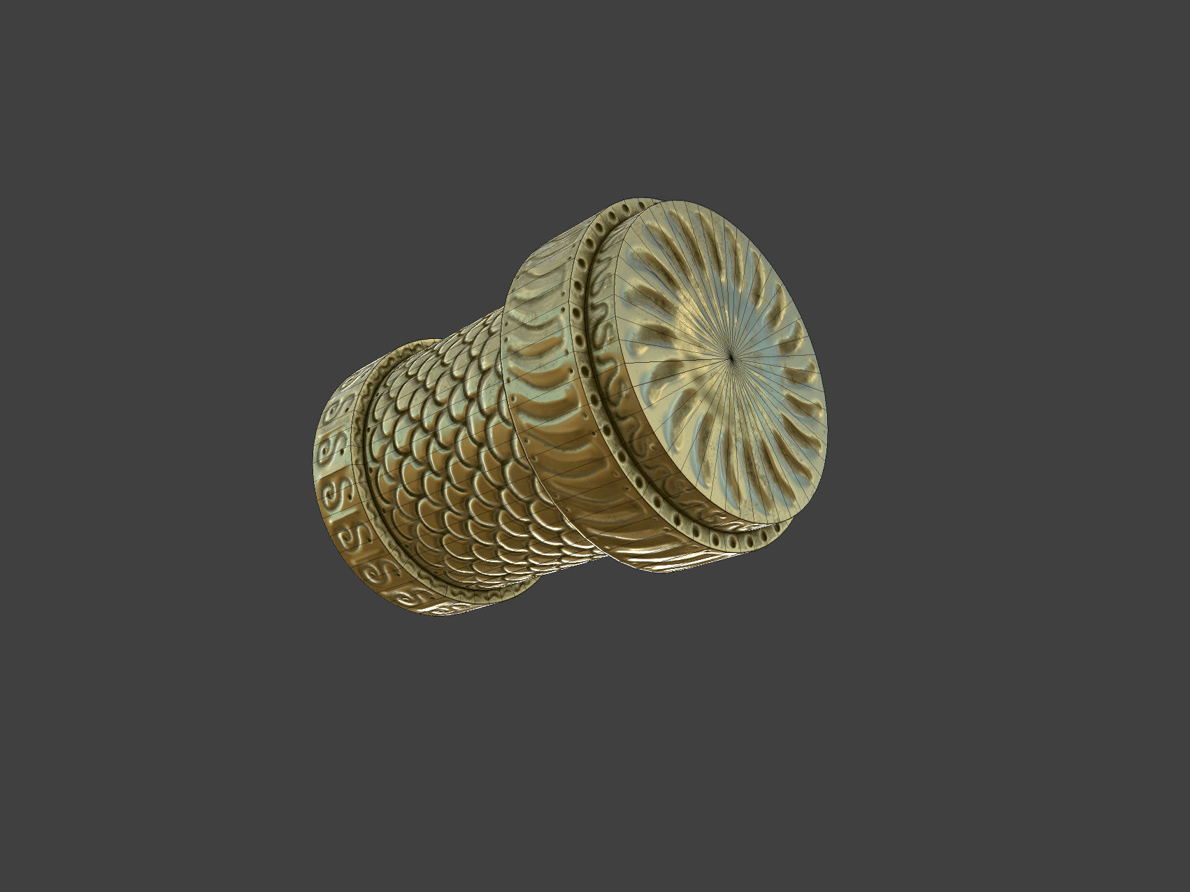 Snake head ornament - LODs and PBR - GameReady Low-poly 3D model_12