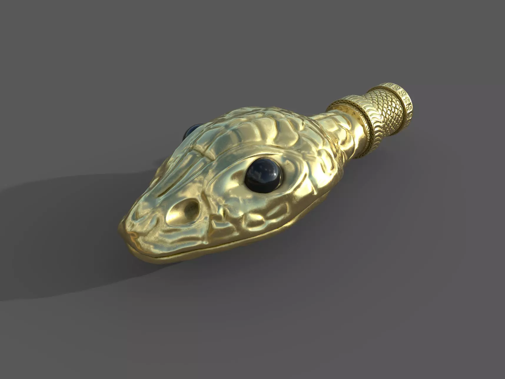 Snake head ornament - LODs and PBR - GameReady Low-poly 3D model_0