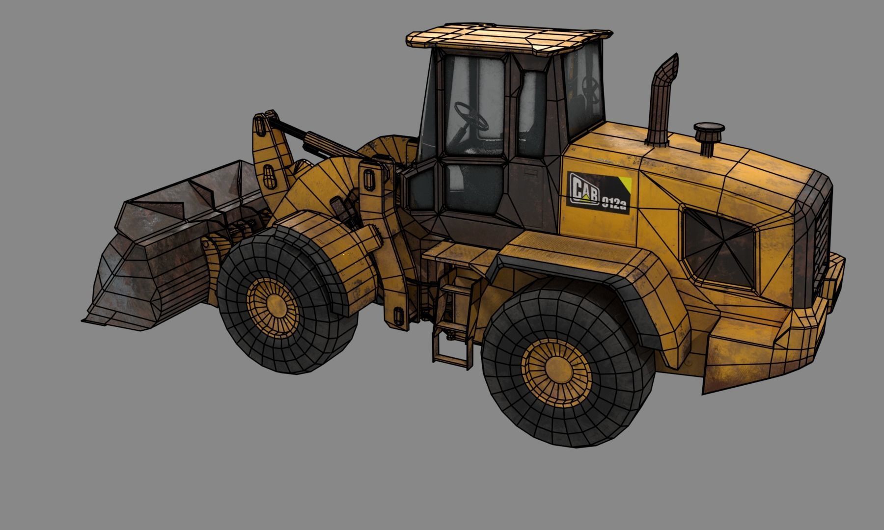 Construction Vehicle pack Low-poly 3D model_10
