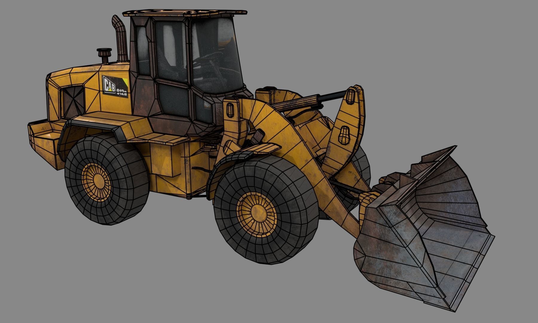 Construction Vehicle pack Low-poly 3D model_9