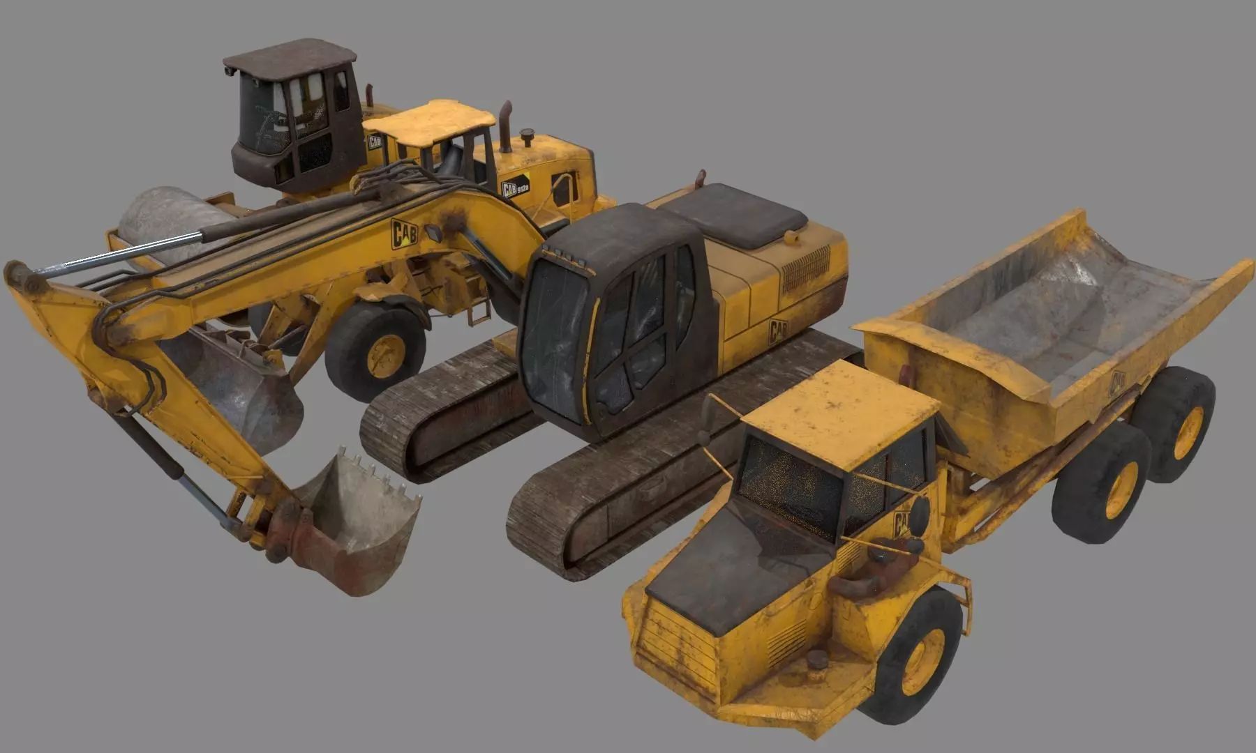 Construction Vehicle pack Low-poly 3D model_0