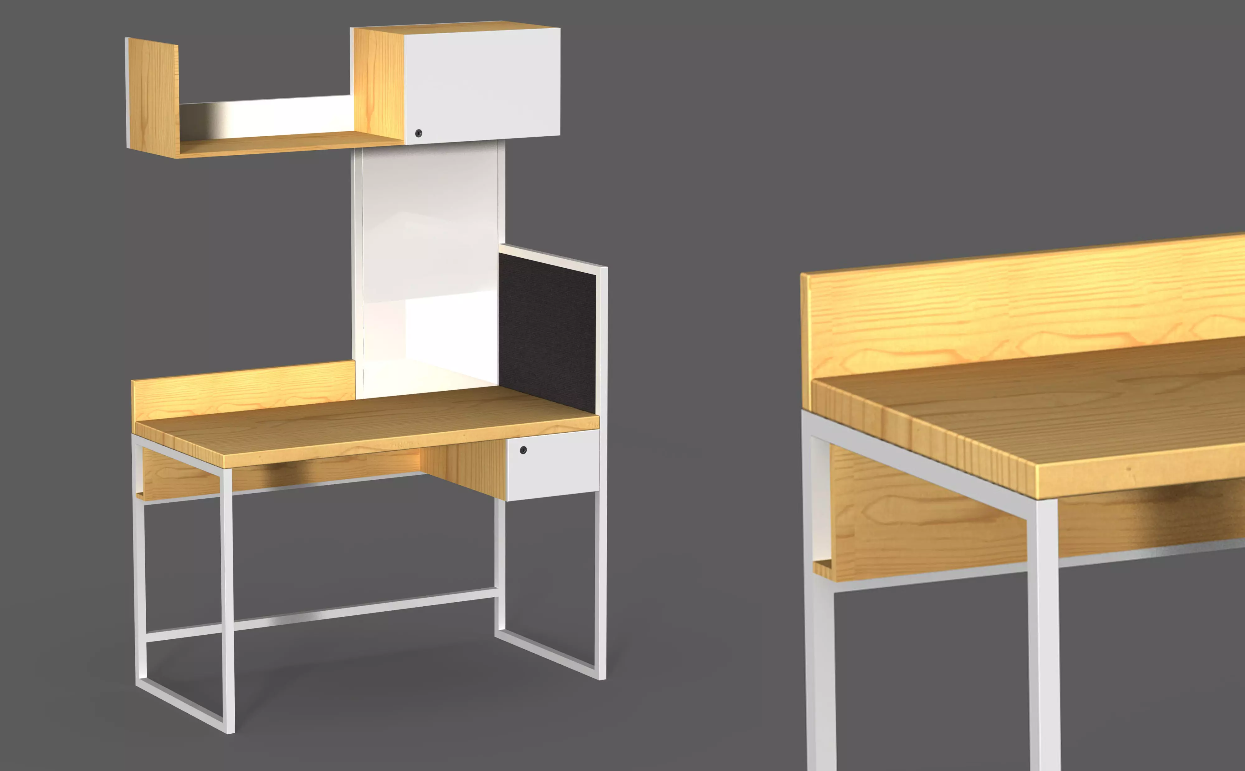 Office workstation design Free 3D model