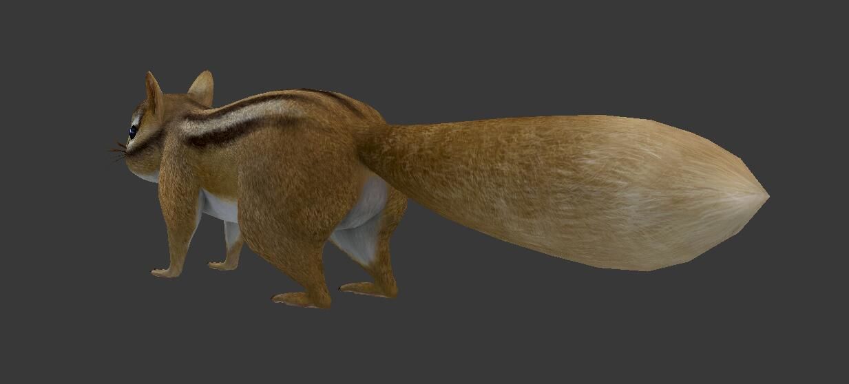 Squirrel chipmunk Low-poly 3D model_3
