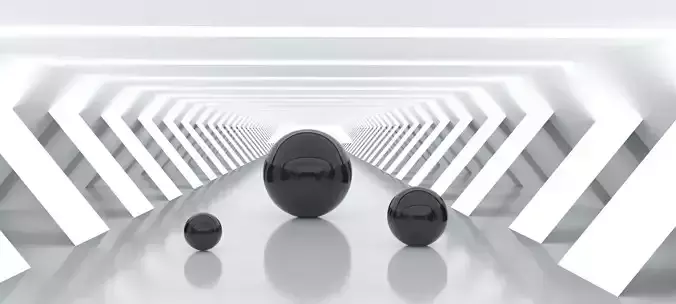 Corridor - scene for rendering 3D model Low-poly 3D model