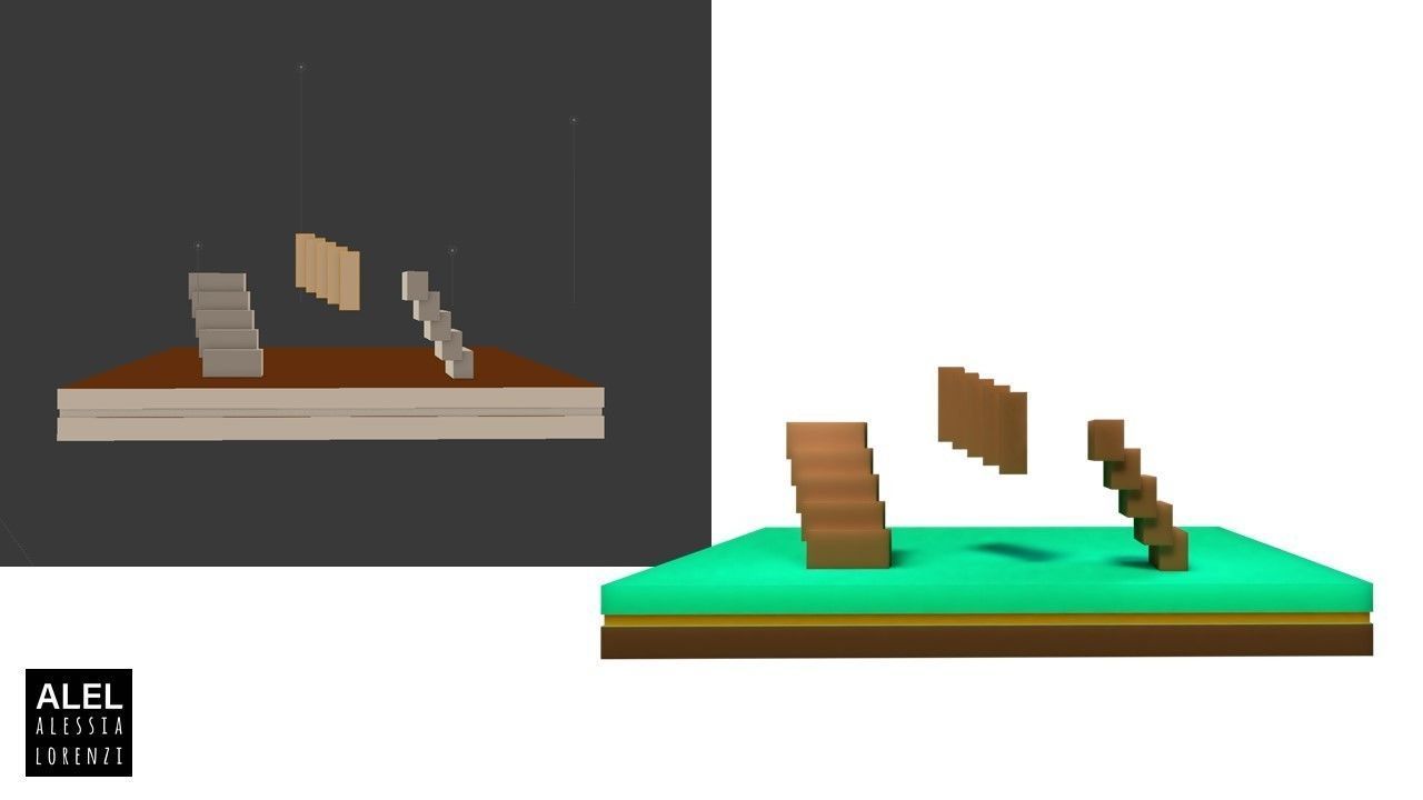 customizable low poly house and tree  SET Low-poly 3D model_15