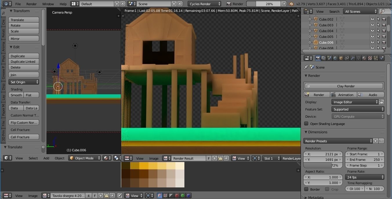 customizable low poly house and tree  SET Low-poly 3D model_19