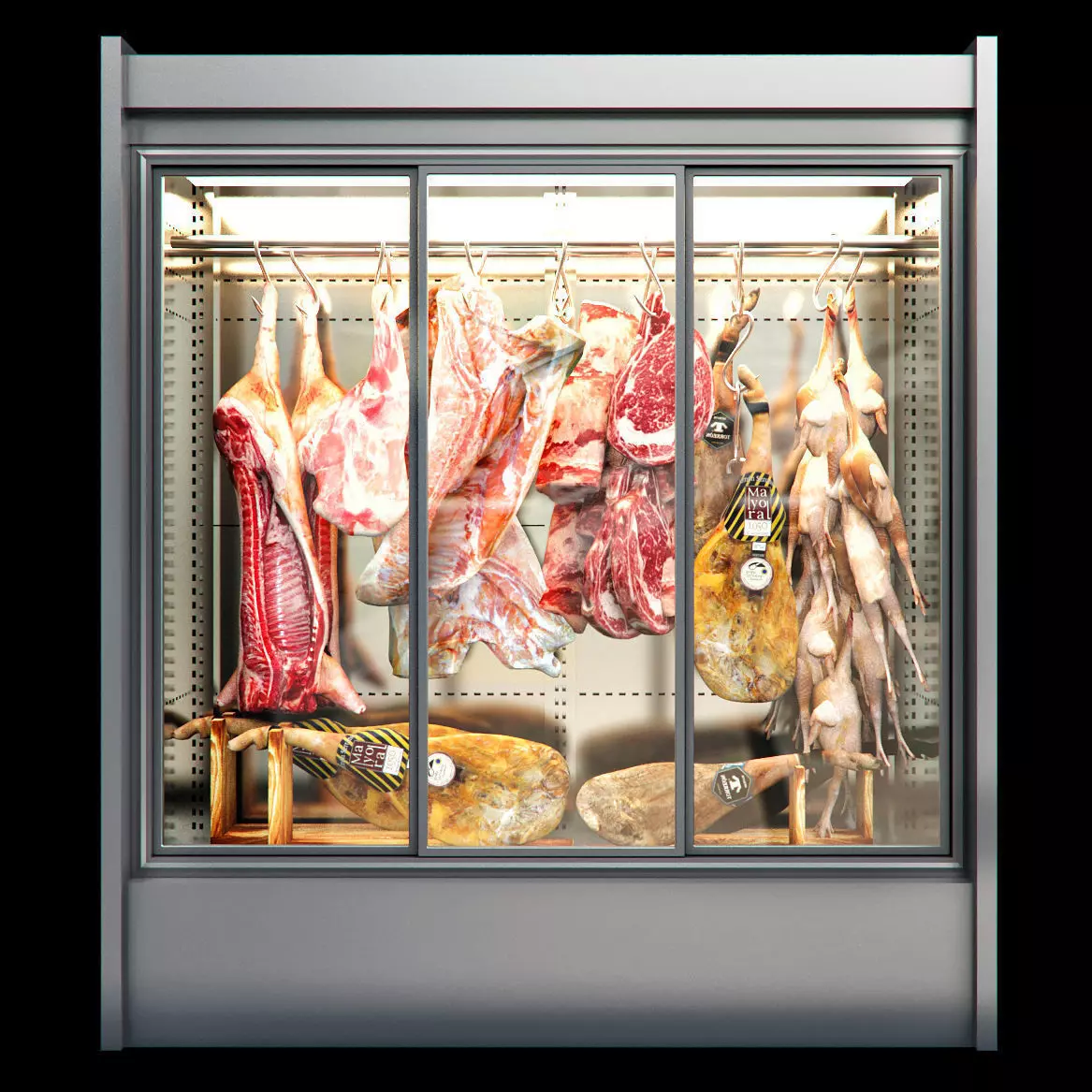 Refrigerator animal carcasses 3D model_0