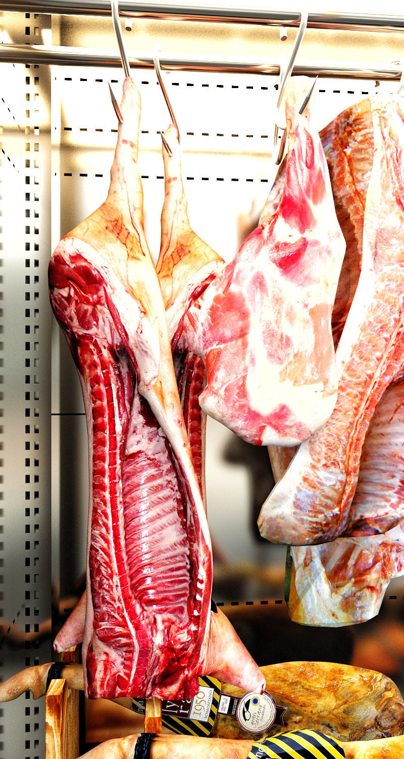 Refrigerator animal carcasses 3D model_1