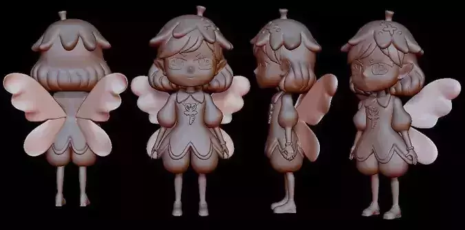 fairy violet 3d modeling