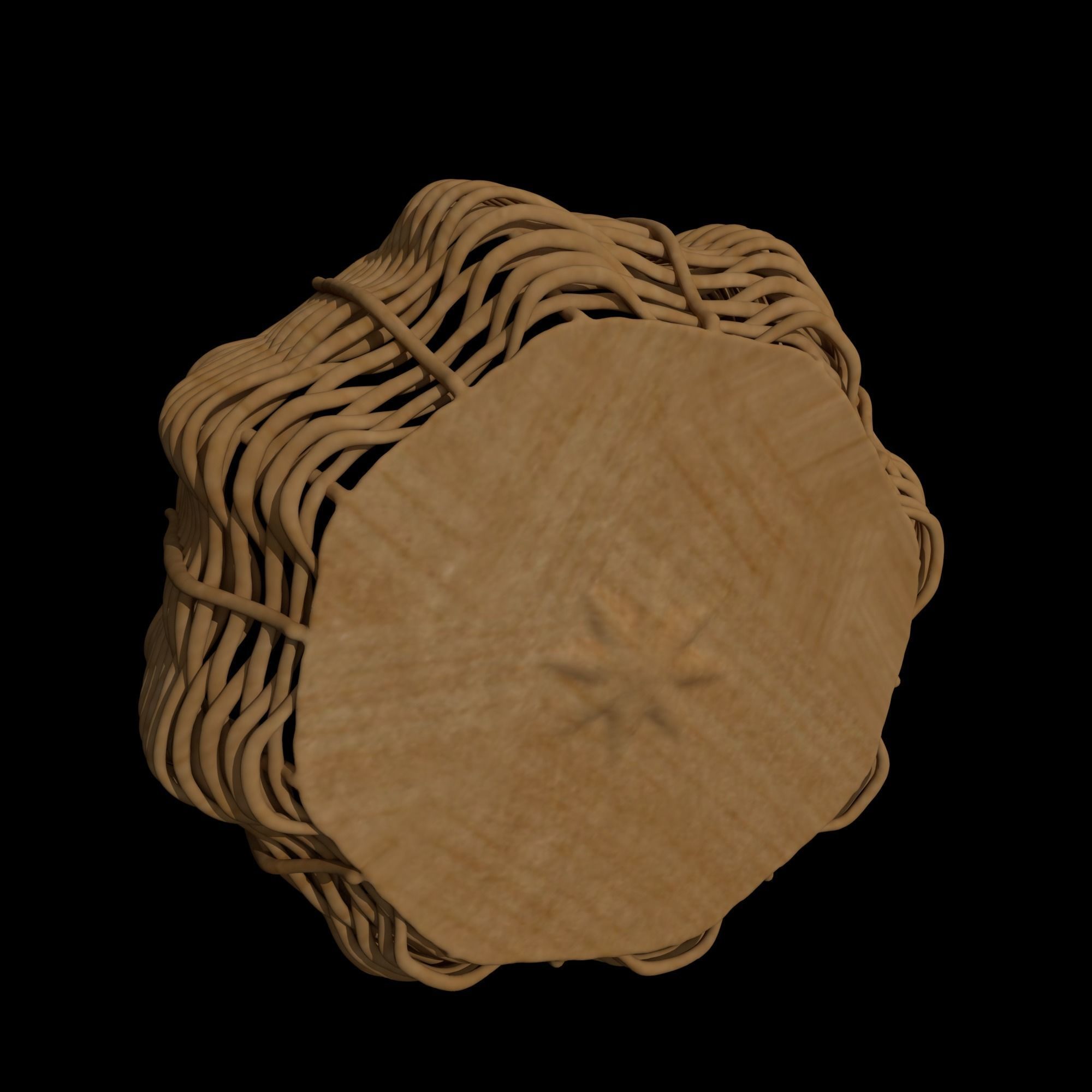 Basket wicker 3D model_2